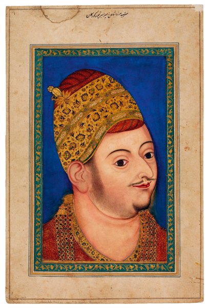 Portrait miniature of Sultan Ibrahim Adil Shah II of Bijapur (c. 1590), India, Deccan, Bijapur. David Collection, Copenhagen