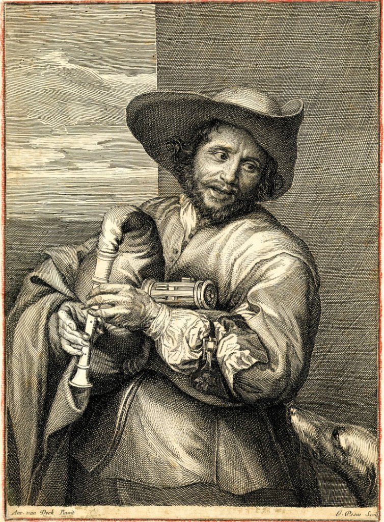 Portrait of François Langlois, called ‘Il Chiartres’ (c. 1650), Jean Pesne after Anthony van Dyck. British Museum, London; Courtesy The Trustees of the British Museum