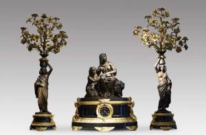 Mantlepiece garniture, third quarter 19th century. French, Napoleon III period.