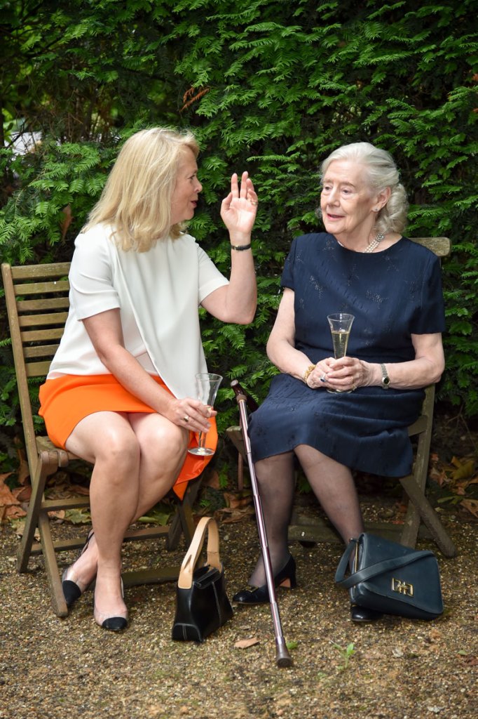 Susan Moore and Lady Juliet Tadgell at the Apollo summer party