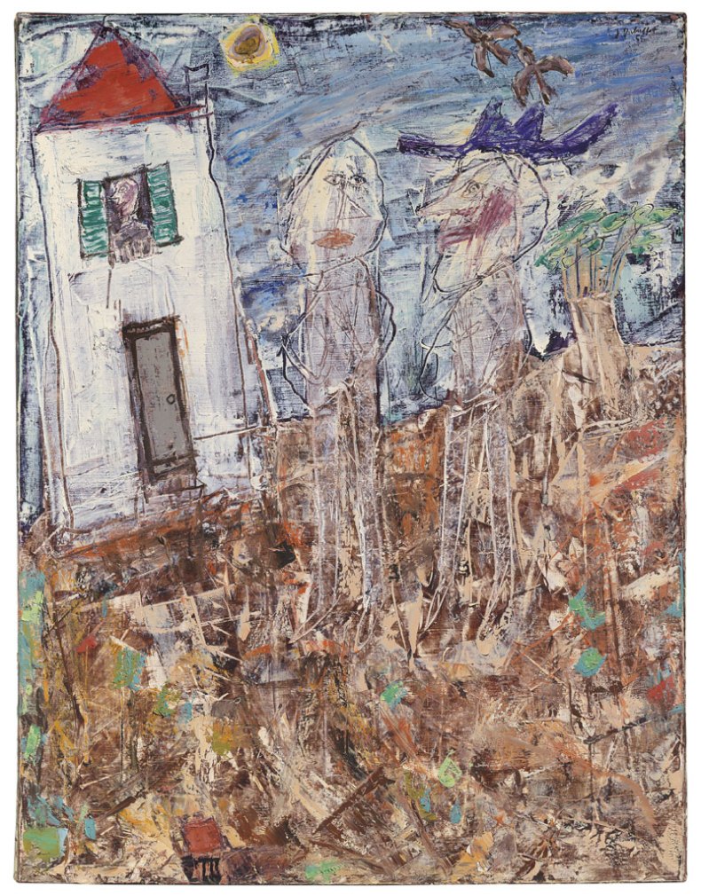 Visiteur au chapeau bleu (1955), Jean Dubuffet. Christie's.