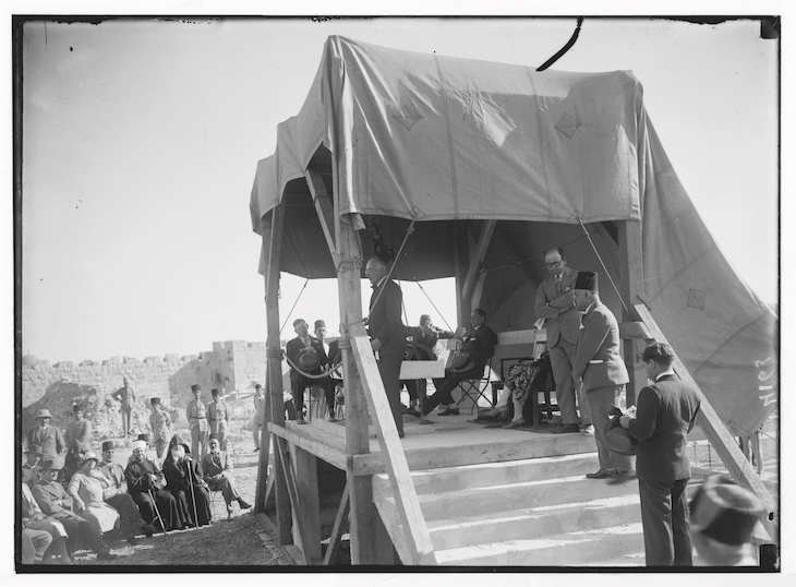 Sir John Chancellor laying the foundations stone of the Rockefeller Museum in Jerusalem, June 1930. Library of Congress Prints and Photographs Division, Washington, D.C.