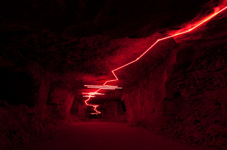 Christian Delécluse's installation in the Galerie rouge at Maison de la Pierre