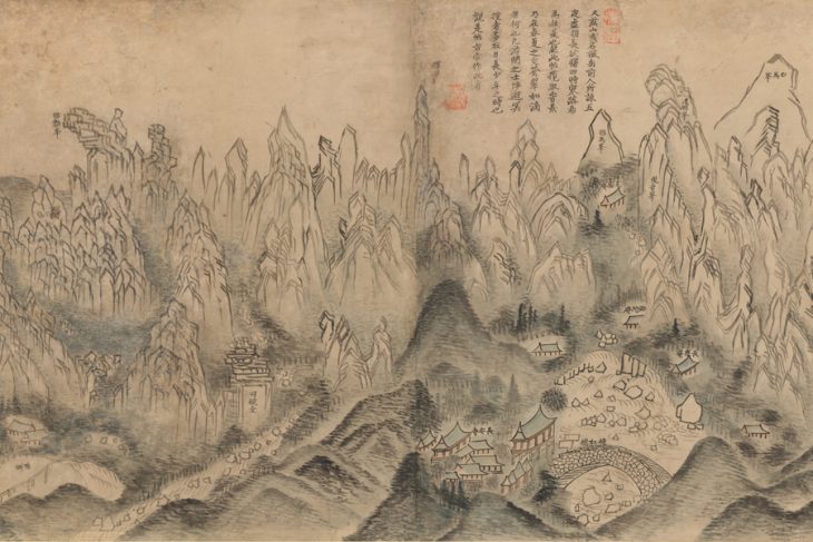 General View of Inner Geumgang, (detail) (mid 19th century) Sin Hakgwon.