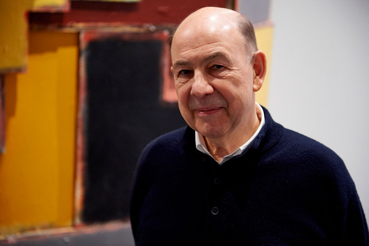 Anthony d’Offay in front of ‘untitled: upturnedhouse 2’ (2012) by Phyllida Barlow, at Tate Modern, London on 14 January 2016. Photo: NIKLAS HALLE'N/AFP/Getty Images