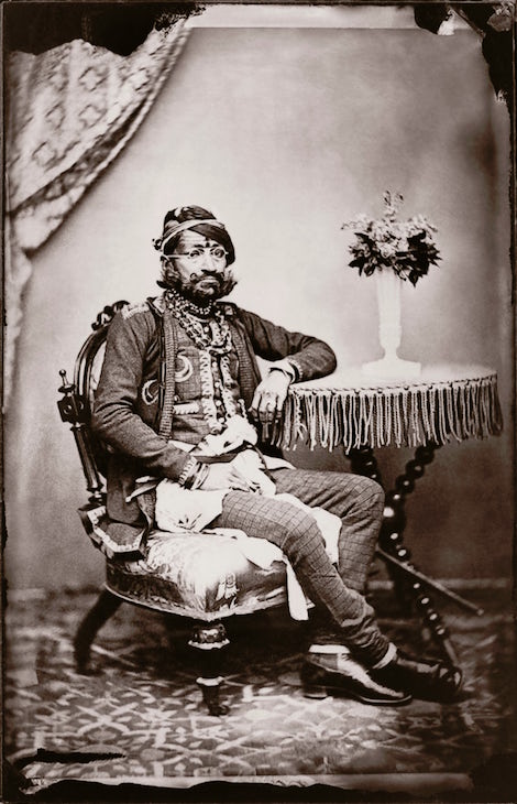 Self-portrait with studio table (c. 1870), Maharaja Sawai Man Singh II.