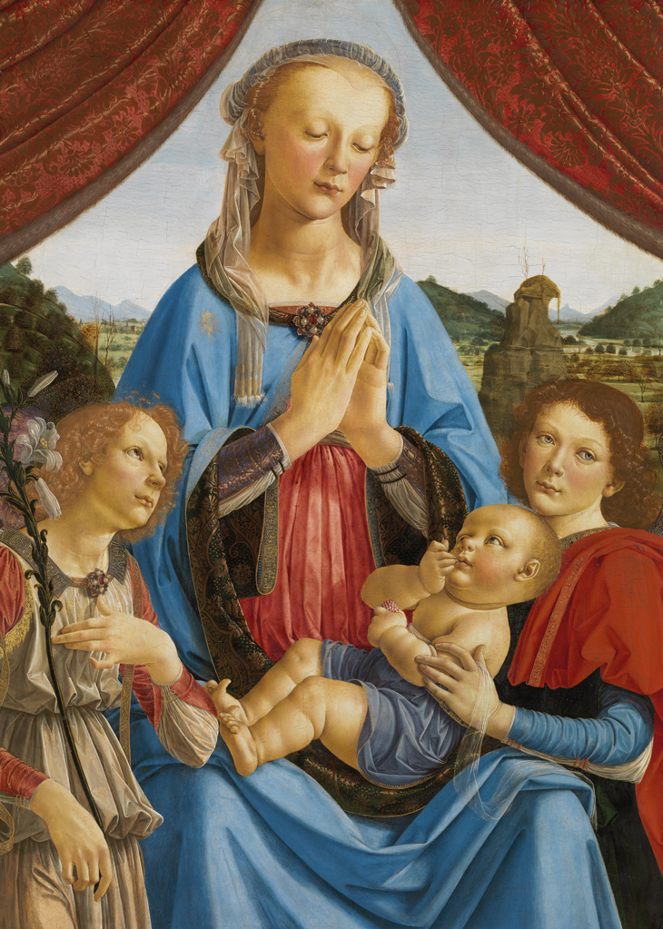 The Virgin and Child with Two Angels, Andrea del Verrocchio and Leonardo da Vinci