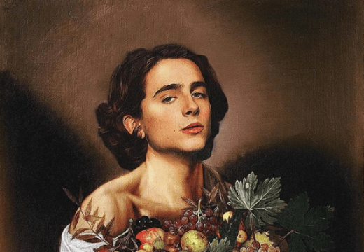 Shiny Tim: Chalamet with a fruit basket