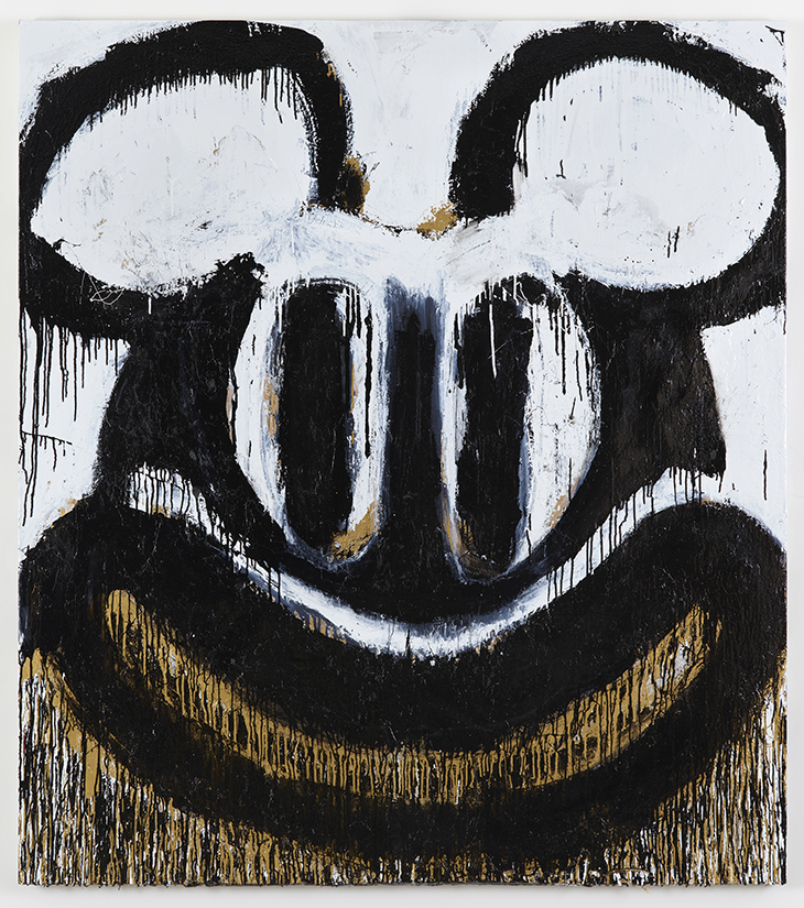 Black and White Mickey (2018), Joyce Pensato.