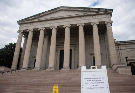 The National Gallery of Art in Washington, D.C. on 8 January 2019 during the US government shutdown.