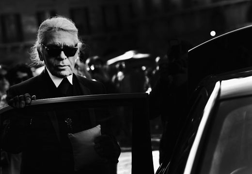 Karl Lagerfeld photographed at the Palazzo Vecchio in 2015.