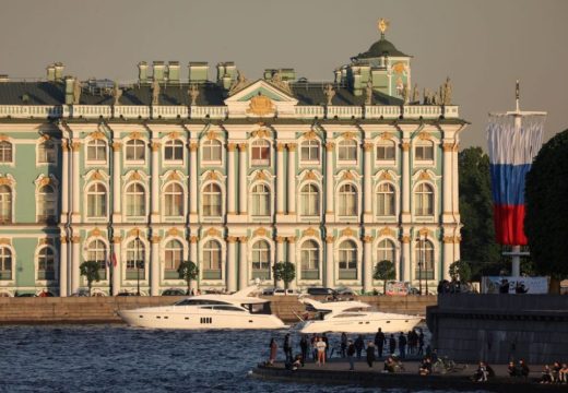 Winter Palace building housing the State Hermitage Museum in St Petersburg.