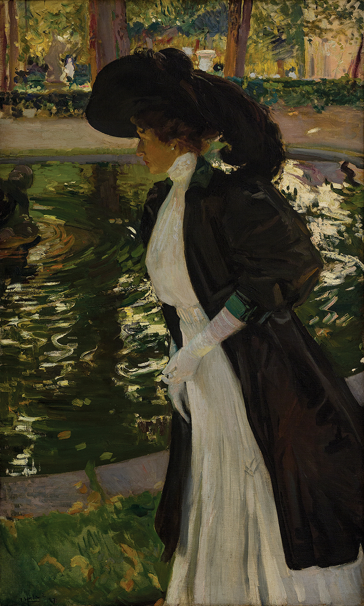 Clotilde Strolling in the Gardens of La Granja (1907), Joaquín Sorolla.