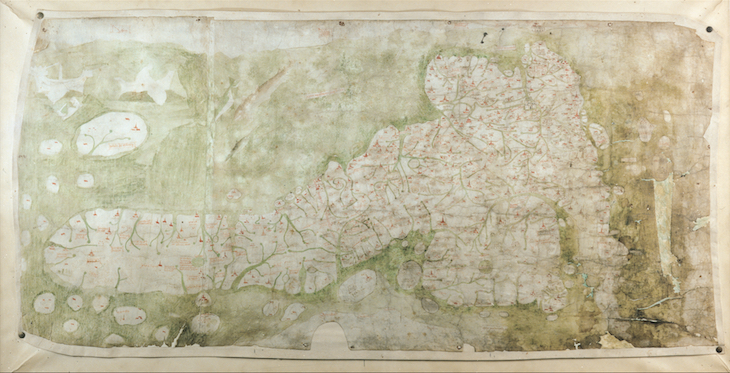 The Gough map of Great Britain (late 14th century).