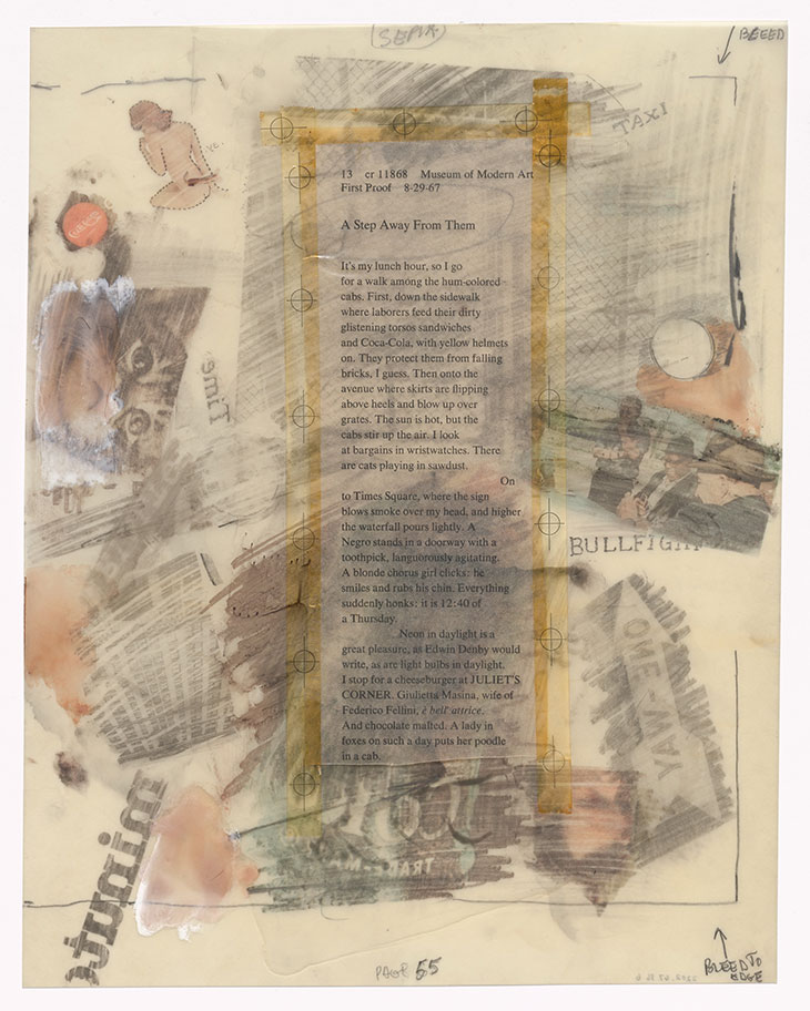 Preparatory drawing for In Memory of My Feelings (1967), Robert Rauschenberg. The Museum of Modern Art, New York.