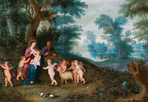 Landscape with Holy Family (detail; c. 1630), Jan Bruegel II and Pieter van Avont. Caretto & Occhinegro