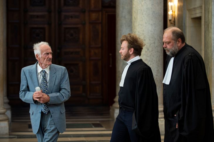 Pierre Le Guennec (left) leaving the courthouse in Lyon with his lawyers on September 24, 2019. Photo: Romain Lafabrègue/AFP via Getty Images