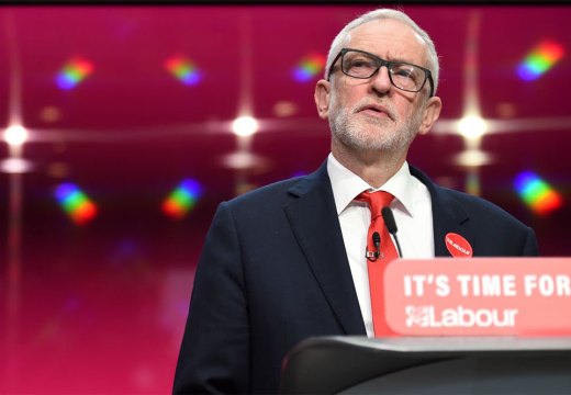 Jeremy Corbyn at the launch of the Labour party election manifesto in Birmingham on 21 November 2019.