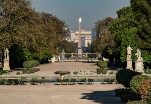 The empty Tuileries in Paris during the lockdown in April 2020.