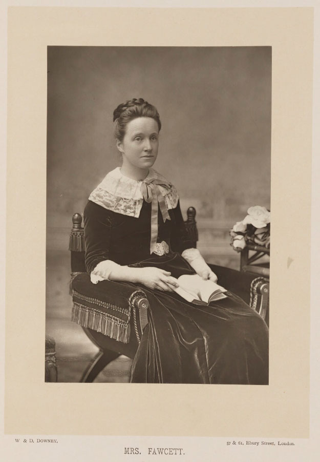 Photograph of Millicent Fawcett by W. & D. Downey, published by Cassell & Company, Ltd in 1890.