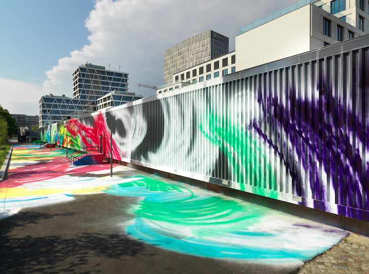 Installation view of ‘Katharina Grosse: It Wasn't Us’ at the Hamburger Bahnhof – Museum für Gegenwart – Berlin, 2020.