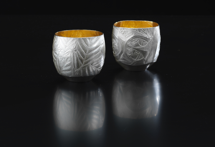 Bramble beaker and Beech Leaf beaker (2017), Michael Lloyd.