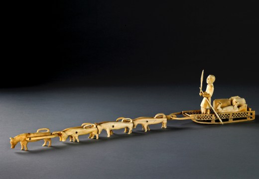 Ivory model sled with dogs (mid 19th century), Siberia, Russia.