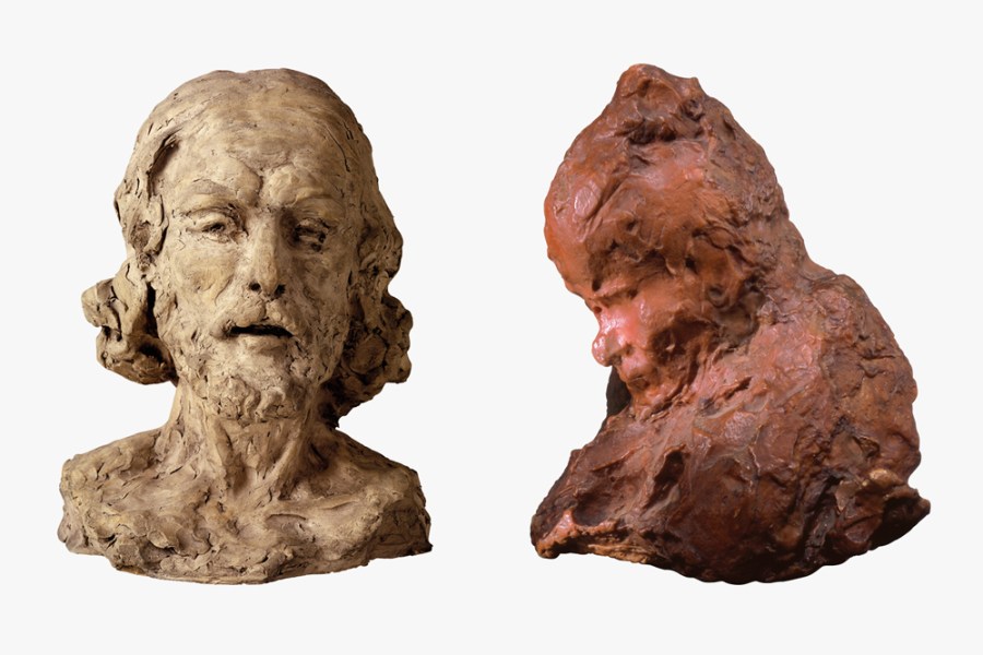 Left: Head of Saint John the Baptist (1877/78), Auguste Rodin. Staatliche Kunsthalle Karlsruhe. Right: La Portinaia (1883/84), Medardo Rosso. Collection PCC, Lugano