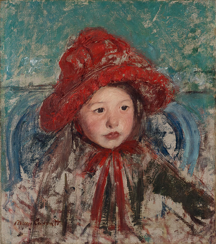 Little Girl in a Large Red Hat (c. 1881), Mary Cassatt. Princeton University Art Museum