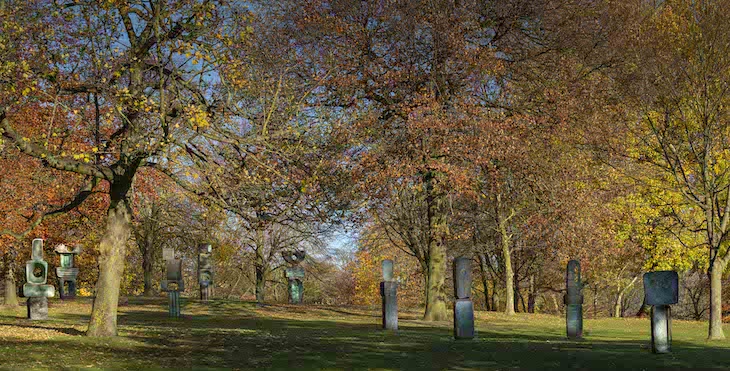 The Family of Man (1970), Barbara Hepworth, installed at Yorkshire Sculpture Park.