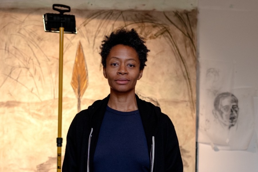 Kara Walker photographed in her studio in 2019 (detail).