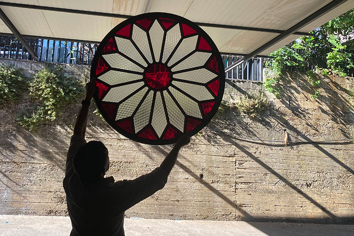 Stained-glass window for the Salon Arabe in the Sursock Museum, in the workshop of Maison Tarazi.