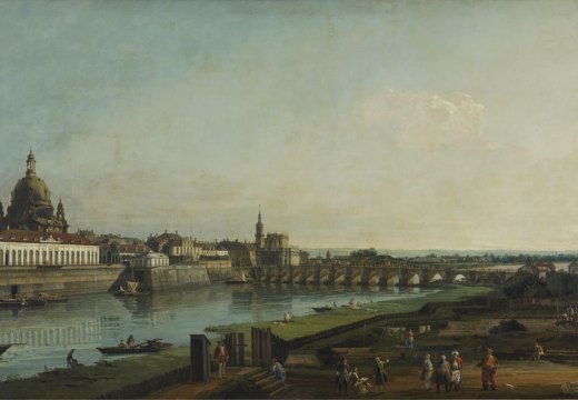 Dresden from the Right Bank of the Elbe Above the Augustus Bridge (detail; 1747), Bernardo Bellotto.