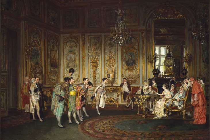 Favorites of the Court (1877), Antonio Casanova y Estorach. Meadows Museum, SMU, Dallas.