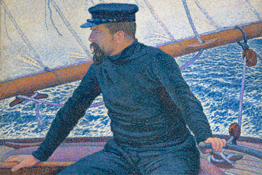 At sea, portrait of Paul Signac (detail; 1896), Théo van Rysselberghe.