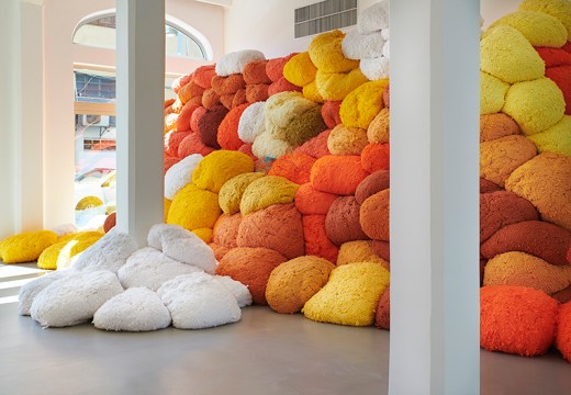 Saffron Sentinel (c. 2017) Sheila Hicks. Photo: © Noam Preisman