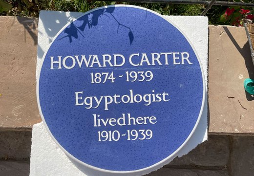 The plaque to Howard Carter, restored