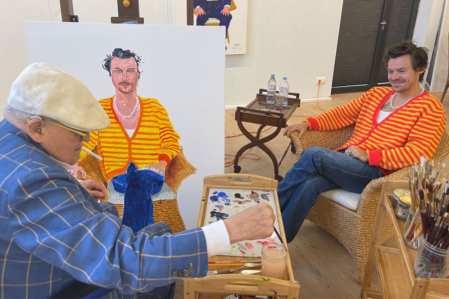 David Hockney painting Harry Styles